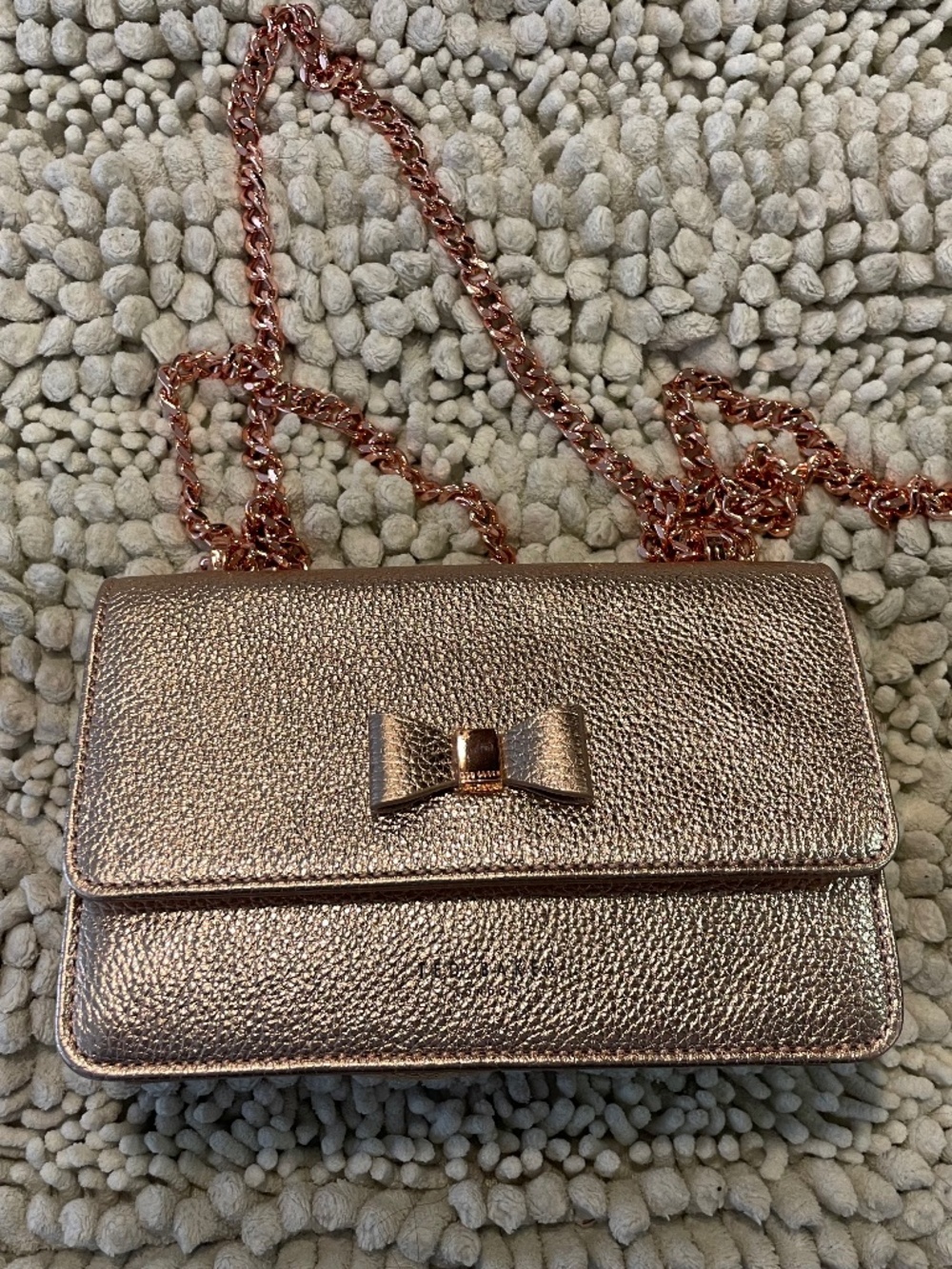 Ted Baker Rose Gold Bow Leather Bag